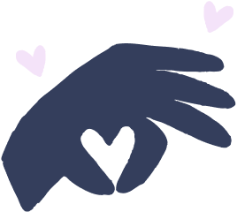 Illustration of a had making a love heart for Close to the heart