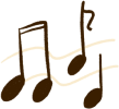 An illustration of music notes