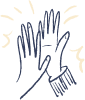 An illustration of two hands high-fiving